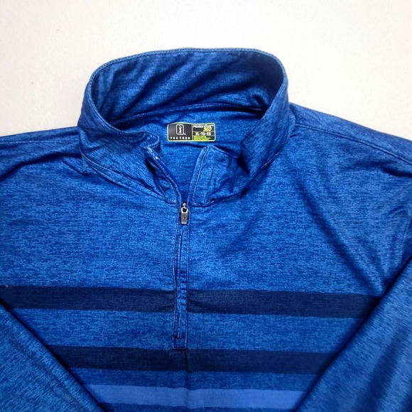 PGA Tour Other - PGA TOUR Shirt Men's XL Blue Striped Half Zip Mock Neck Long Sleeve Pullover